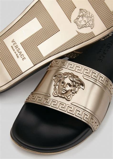 versace mens slides|versace embroidered leather sandals men.